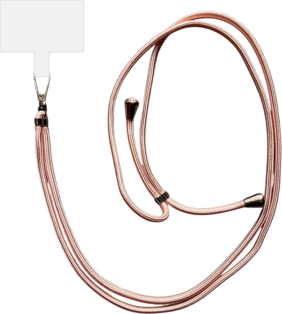 Smartphonica Telefonkabel Universal - einstellbare abnehmbare Handyschnur - 150 CM - Telefonkette Rose Gold