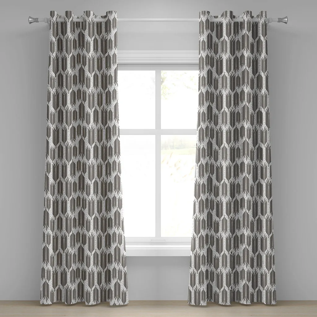 Rideau à œillets feuilles de palmier 280x175 cm ABAKUHAUS style jungle