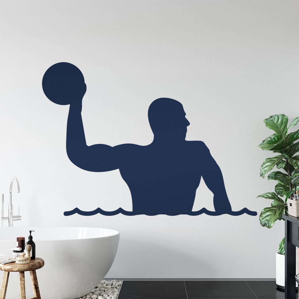 Wasserball Spieler Figur Wandtattoo Wandaufkleber Wall Sticker - Dekoration, Küche, Wohnzimmer, Schlafzimmer, Badezimmer