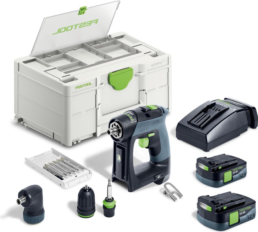 FESTOOL Akku-Bohrschrauber CXS 12 2,5-Set 12 Volt / 2,5 Ah Produktbild 