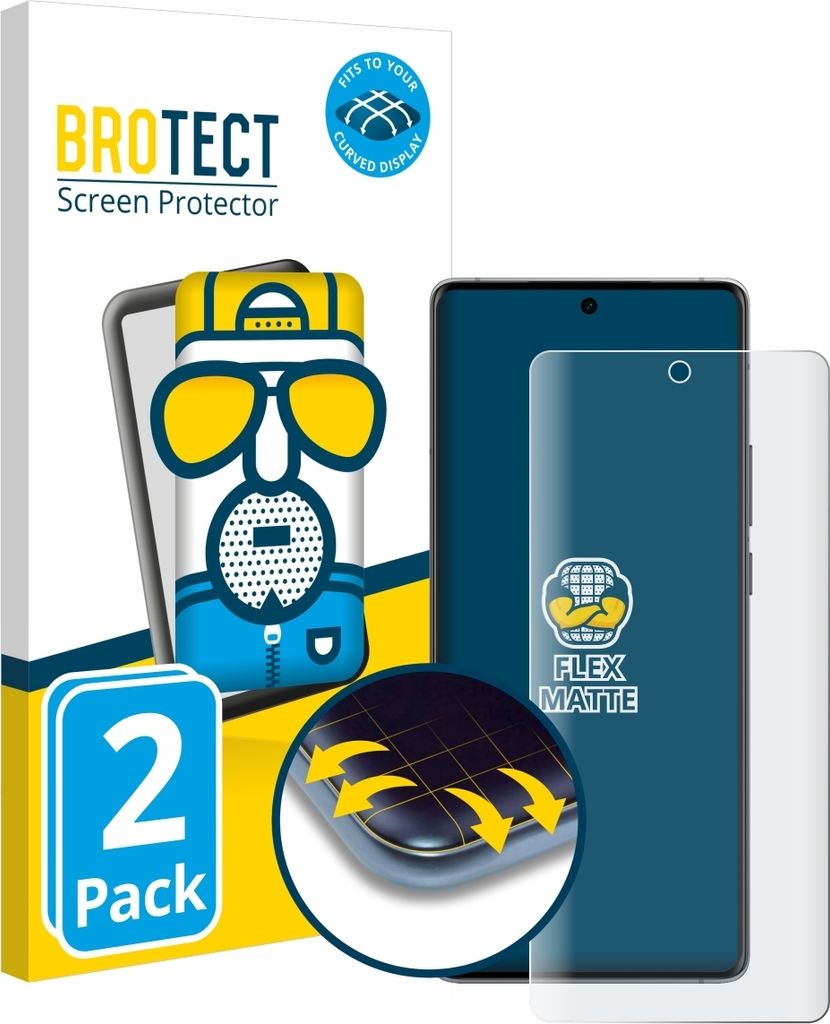 2x BROTECT Fullscreen Schutzfolie für Vivo X90 Pro Plus Displayschutz Folie Fullcover Matt Entspiegelungsfolie