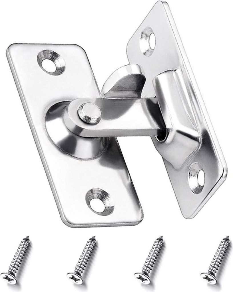 90-Grad-Porte-Loquet-à-Sécurité-Winkel Serrure Porte Coulissante Moraillon Acier Inoxydable mit Vis für La Maison Chambres Jardin Salles de Bai...