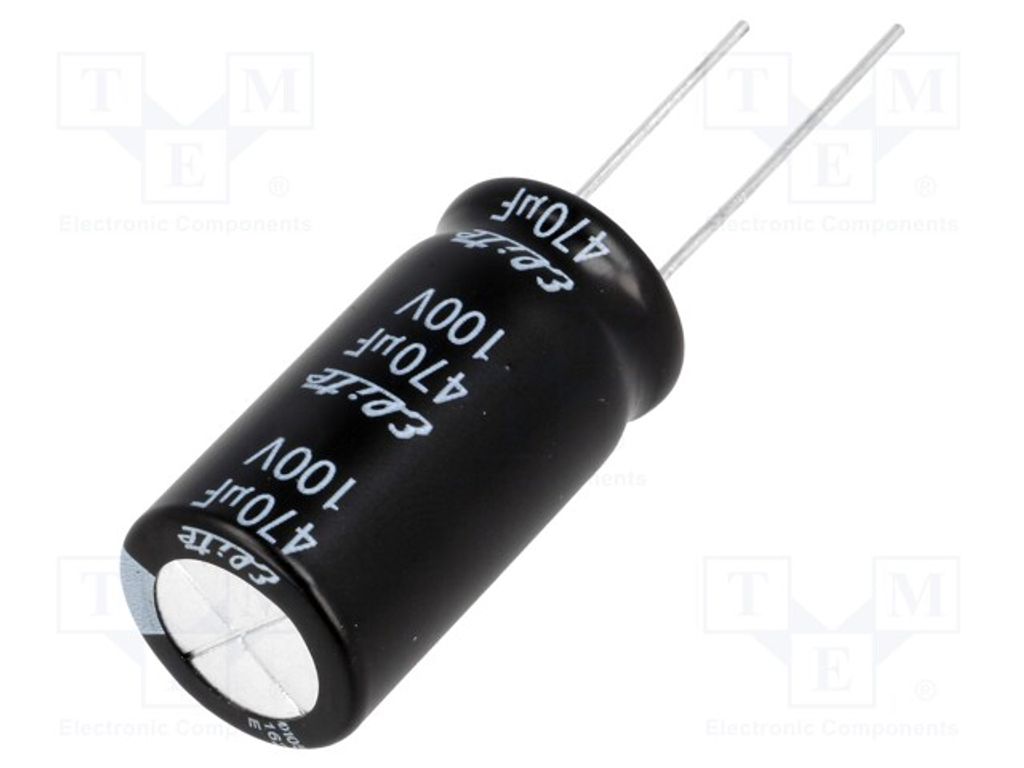 2x Kondensator: elektrolytisch Ø16x31,5mm 470uF 100VDC THT 20% PF2A471MNN1632 El