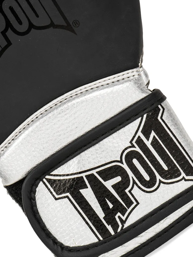 Gants de boxe junior Tapout PLATA Black Silver 02 oz - Cuir synthétique