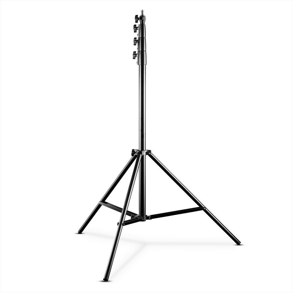 Walimex pro AIR 380 Deluxe Lampenstativ max. Höhe 380 cm, Lichtstativ mit Luftfederung, Blitzstativ mit 15 kg Traglast, Dreibeinstativ aus Alumini...