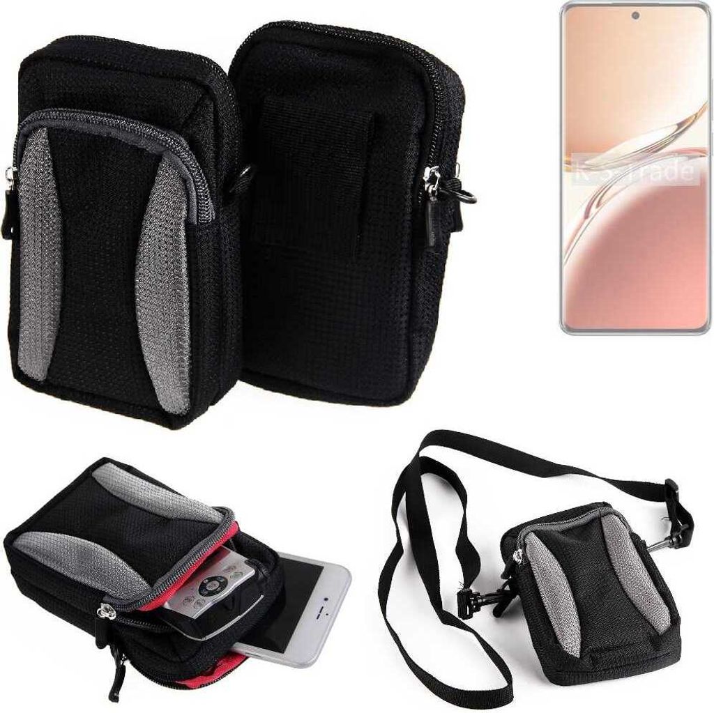 K-S-Trade Holster Schutz Hülle kompatibel mit Oppo A3 Pro CPH2639 Handy Hülle Gürteltasche Umhängetasche mit Zusatzfach schwarz