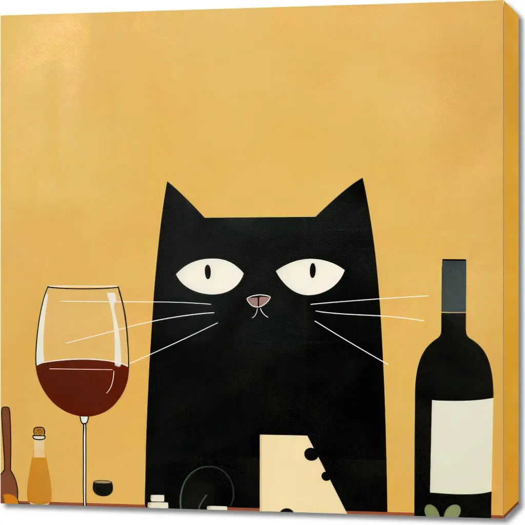 Tableau Image 90 x 90 cm Festin Gastronomique - Toile Déco Carrée Carré