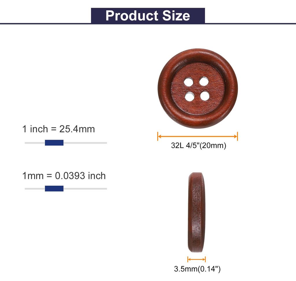 10 Stš¹ck Kn?pfe Holz 20 mm Runde Holzkn?pfe, 4 L?cher Vintage H?lzerne N?hkn?pfe zum Ann?hen Basteln Dekorationen DIY Handwerk Gestalten Kleidun...
