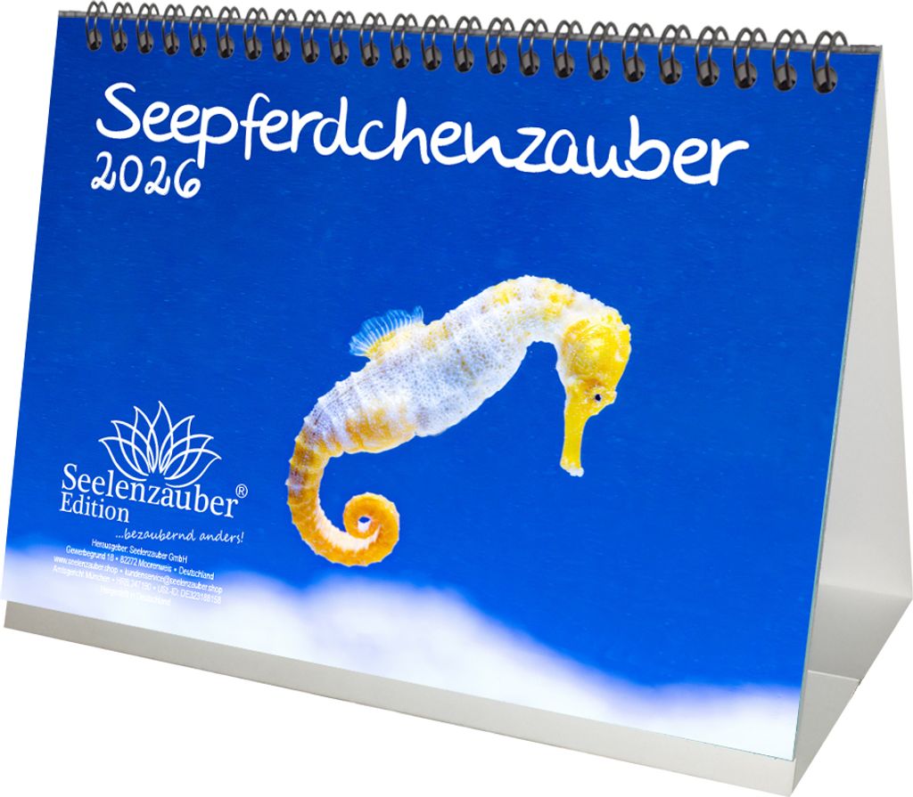 Seepferdchenzauber DIN A5 Tischkalender für 2026 Unterwasser - Seelenzauber