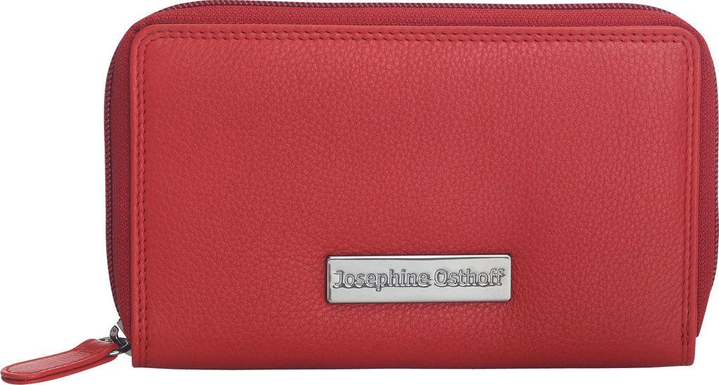 Josephine Osthoff Geldbörse Damen gross Leder doppelter Reißverschluss kompakter Geldbeutel mit RFID Schutz Herren Portemonnaie (262)