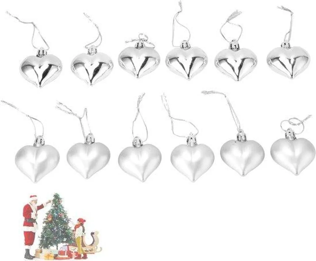 Kit déco 12 pièces argent pour Noël et Saint-Valentin : Ambiance féerique