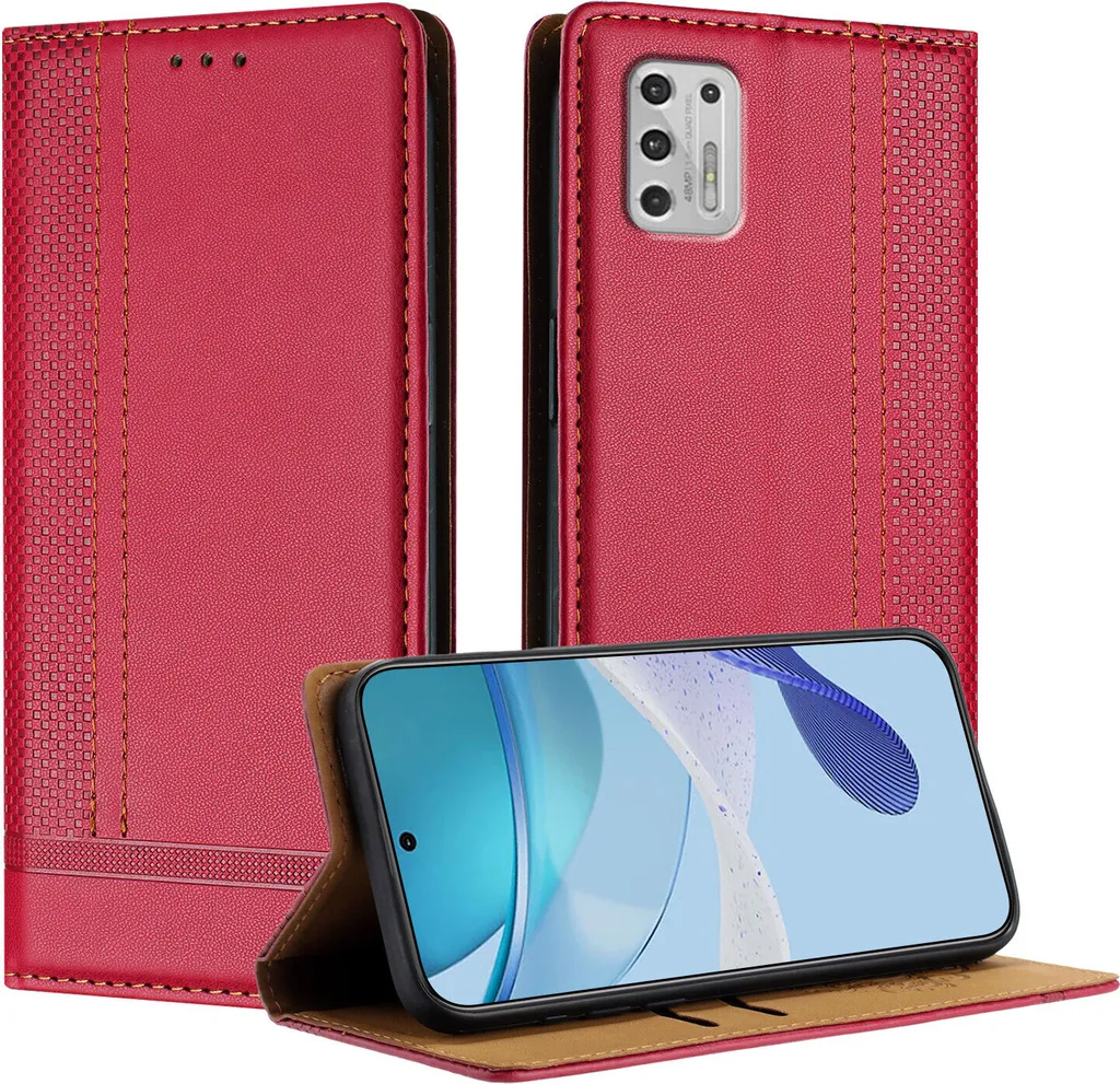 Custodia Motorola Moto G84 in Pelle Marrone - Protezione Portafoglio 360