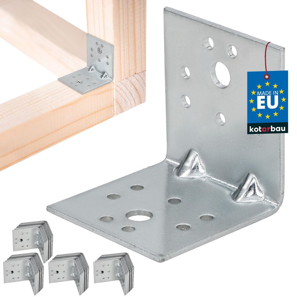 KOTARBAU 50er Set Winkelverbinder Regalwinkel 50x50x50mm Schwerlastwinkel Anschlagwinkel Verstärkter Metallwinkel Bauverbinder Verzinkter Stahl