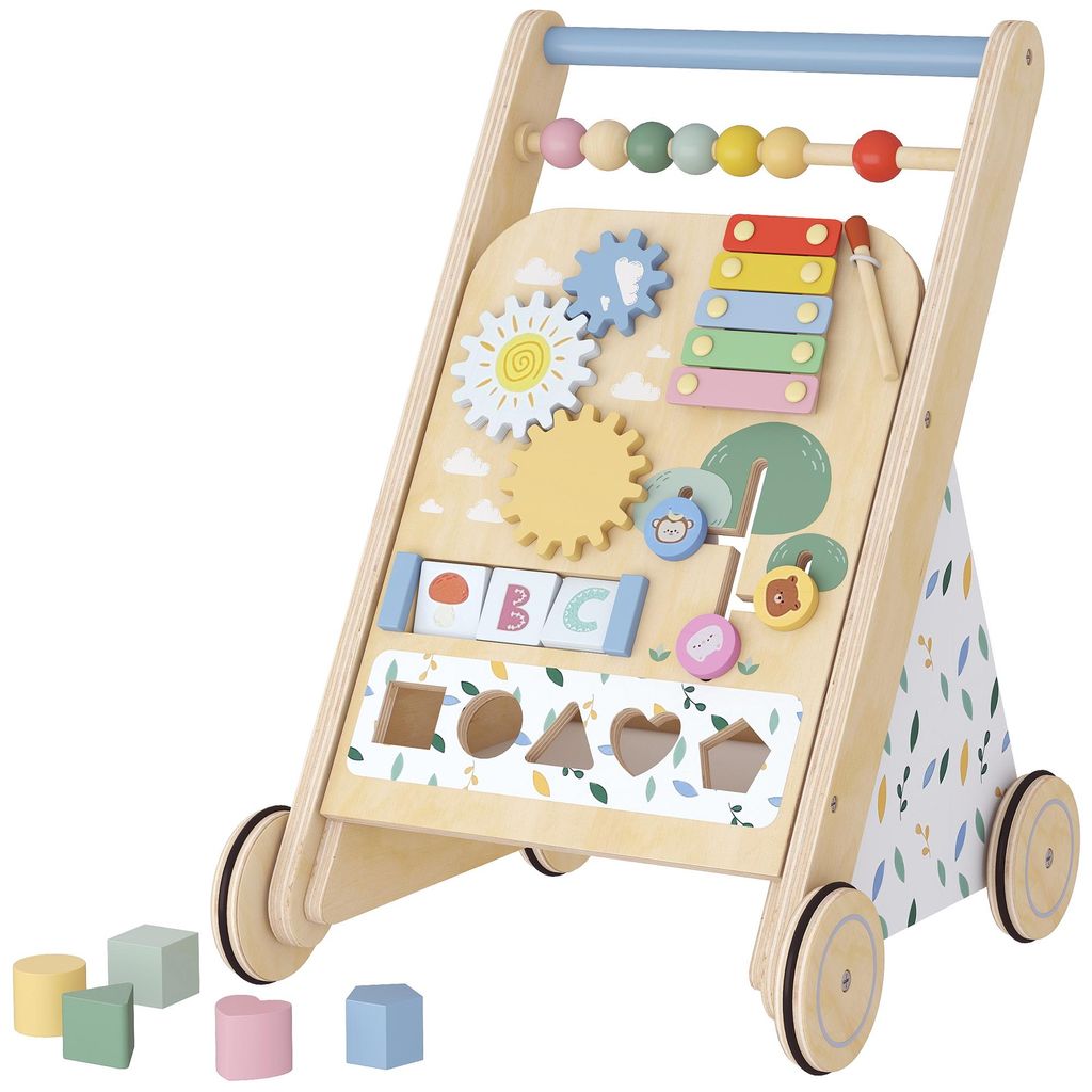 AIYAPLAY Loopwagentje voor baby's, houten loopfiets met Productafbeelding 