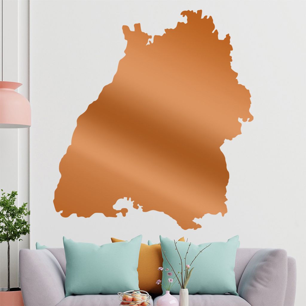 KIWISTAR Bundesland Baden-Württemberg - Stuttgart Schwarzwald Wandtattoo in 6 Größen - Wandaufkleber Wall Sticker - Dekoration, Küche, Wohnzimm...