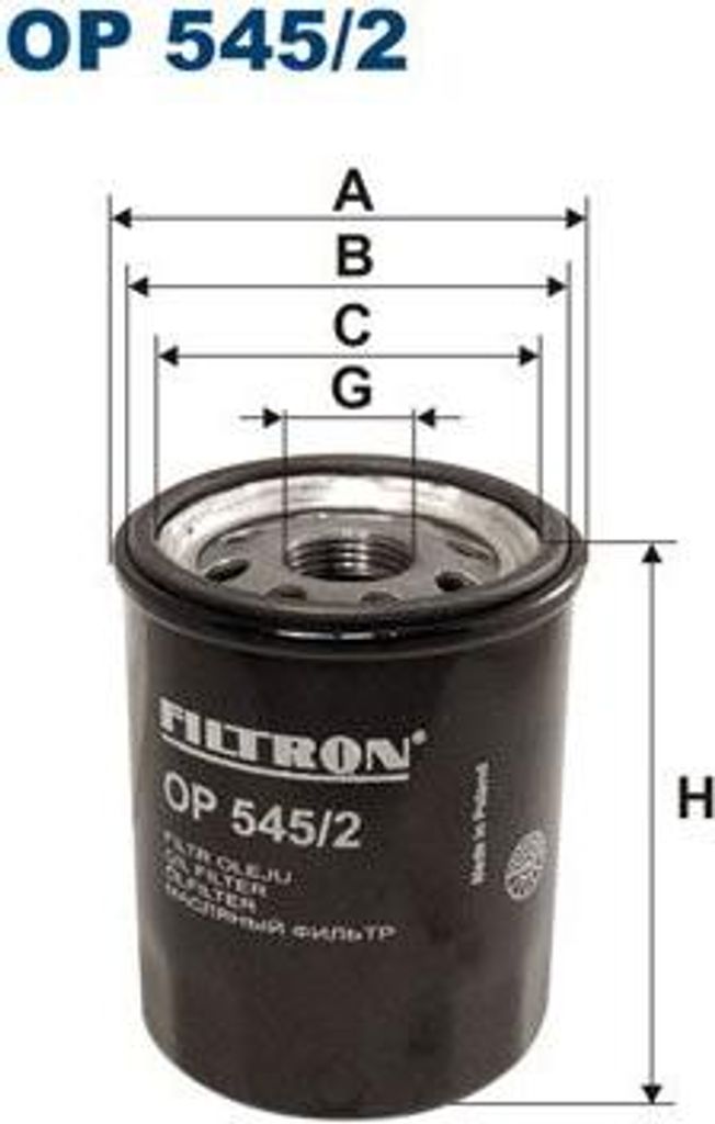 FILTRON OP 545/2 Ölfilter OE 46347171 kompatibel mit Mito, 500, 500L, Brava, Bravo, Doblo, Fiorino, Fullback, Grande Punto, Idea, Linea, Marea, Pa...