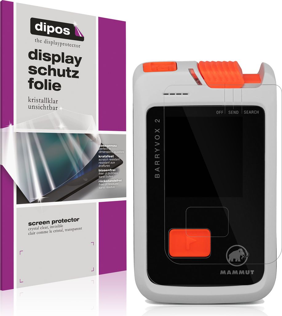 4x Schutzfolie für Mammut Barryvox 2 klar Displayschutzfolie Folie Display Schutz dipos