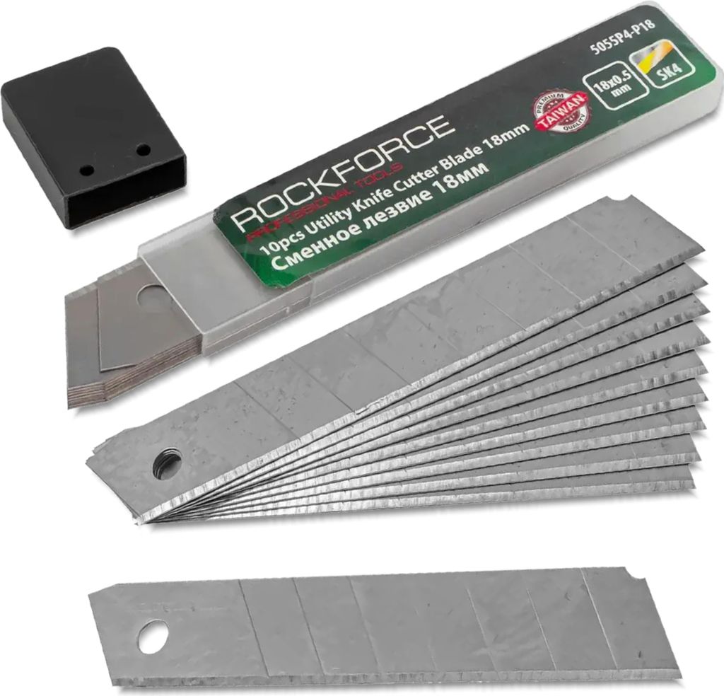 ROCKFORCE Set mit 10 AUSTAUSCHBAREN Klingen SET mit 10 Teilen 18 mm