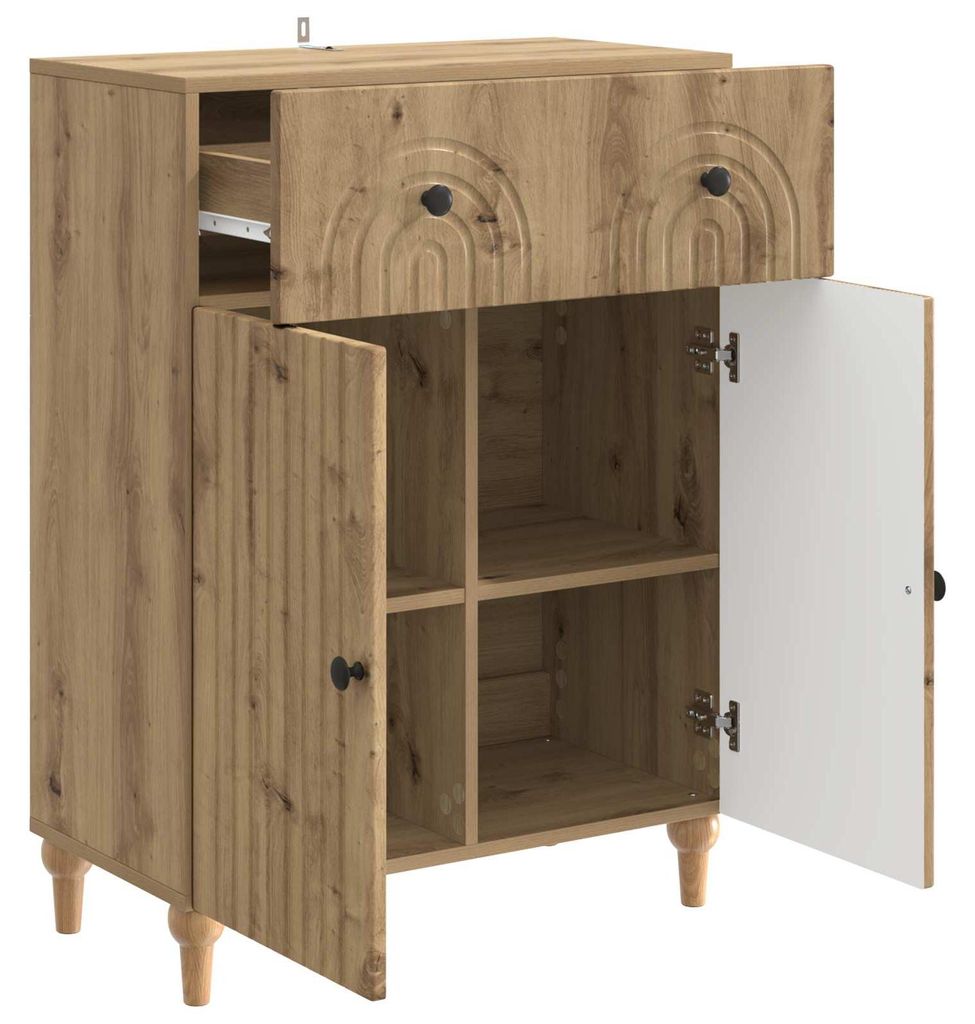 Möbel Kommoden - Braun - CLORIS Sideboard Artisan-Eiche 66x34,5x90 cm Holzwerkstoff,27.89 Kg - 375527