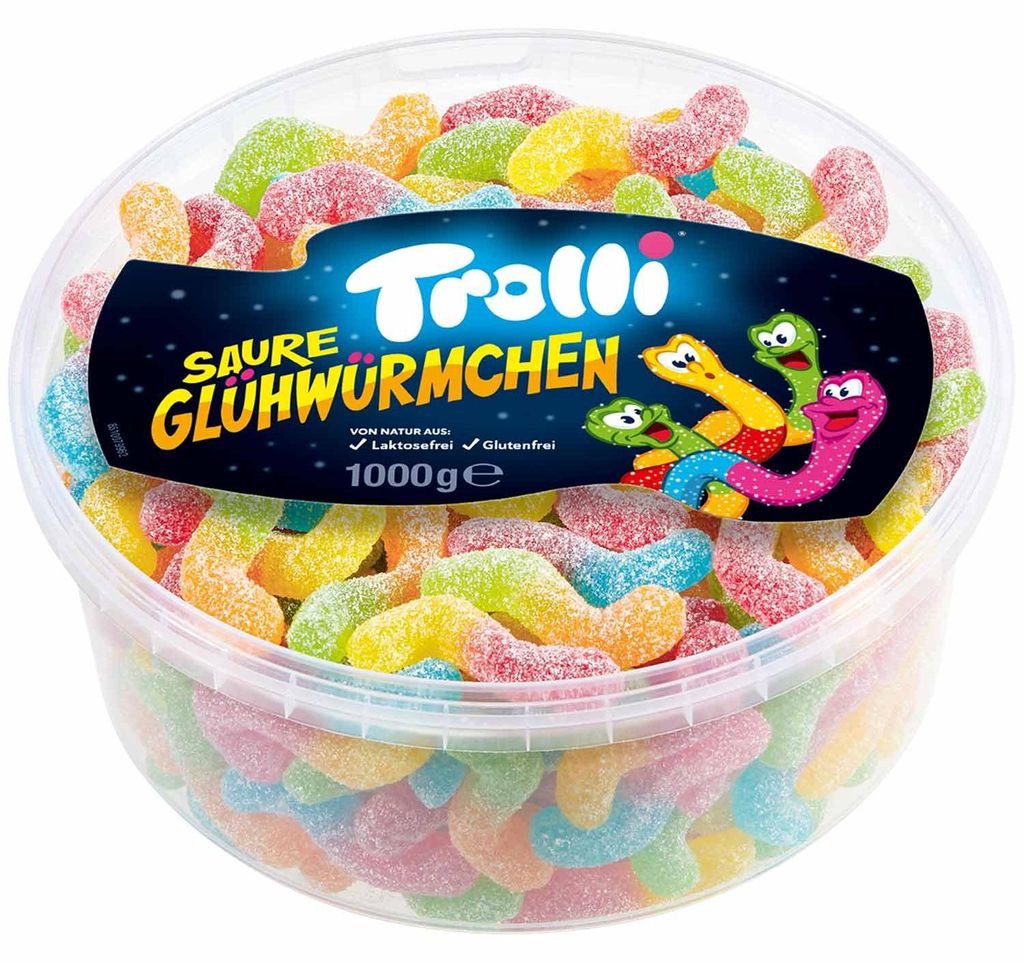 Trolli sour glow worms gomma da masticare alla frutta Immagine del prodotto 