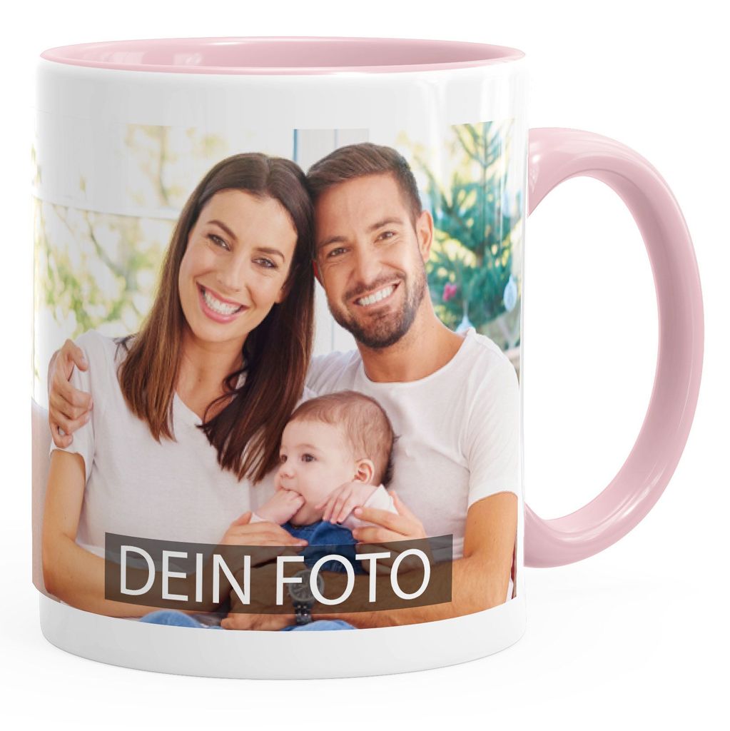 Fototasse, Tasse mit Foto und Text selbst gestalten, personalisierte Geschenke, Fotogeschenke Panorama Moonworks rosa unisize