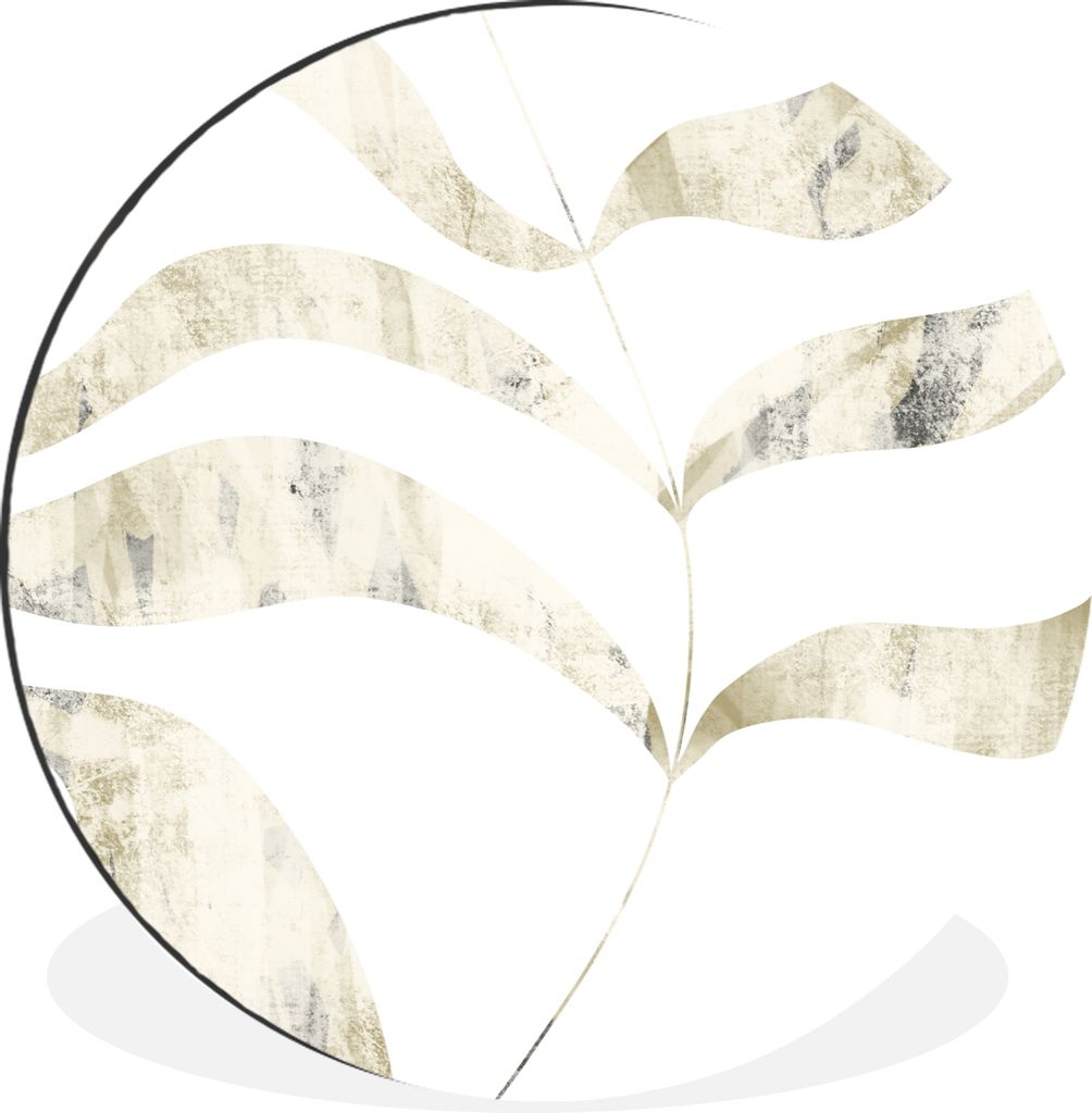MuchoWow Aluminium Wandkreis Blätter - Pastell - Entwurf Ø 60 cm Wanddeko Modern Wohnzimmer - Wand Kreis - Wandbild - Schlafzimmer - Aluminium ...