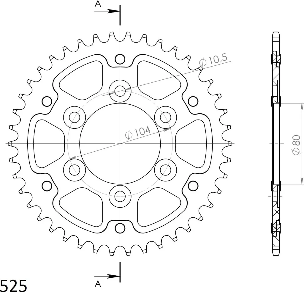Couronne Stealth Supersprox 525 42 Dents Bleue RST-1489:42-BLU Moto