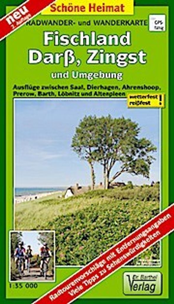 Fischland, Darß, Zingst und Umgebung Radwander- und Wanderkarte 1 : 35 000