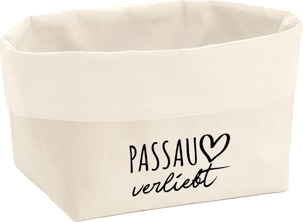 Huuraa Organizer Passau verliebt 3 Liter Medium Canvas Baumwolle Utensilo Geschenkidee