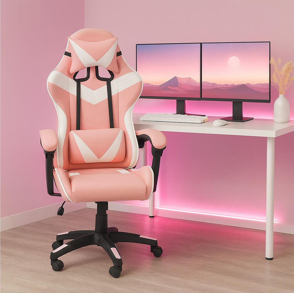 Schreibtischstuhl Krit Pink-Weiß Produktbild 
