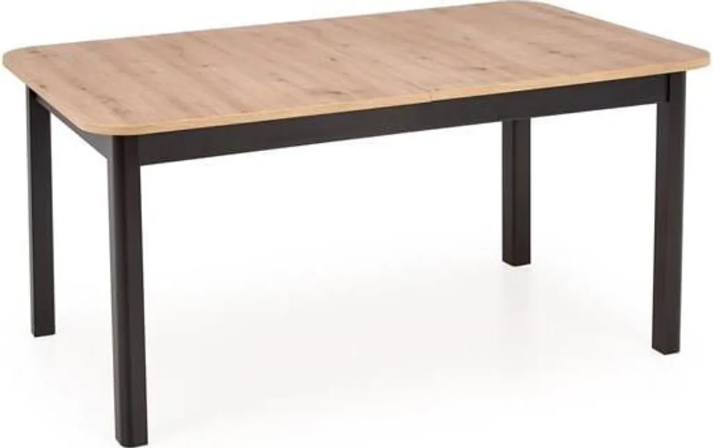 Table de repas rabattable Florian en bois chêne artisan et métal noir