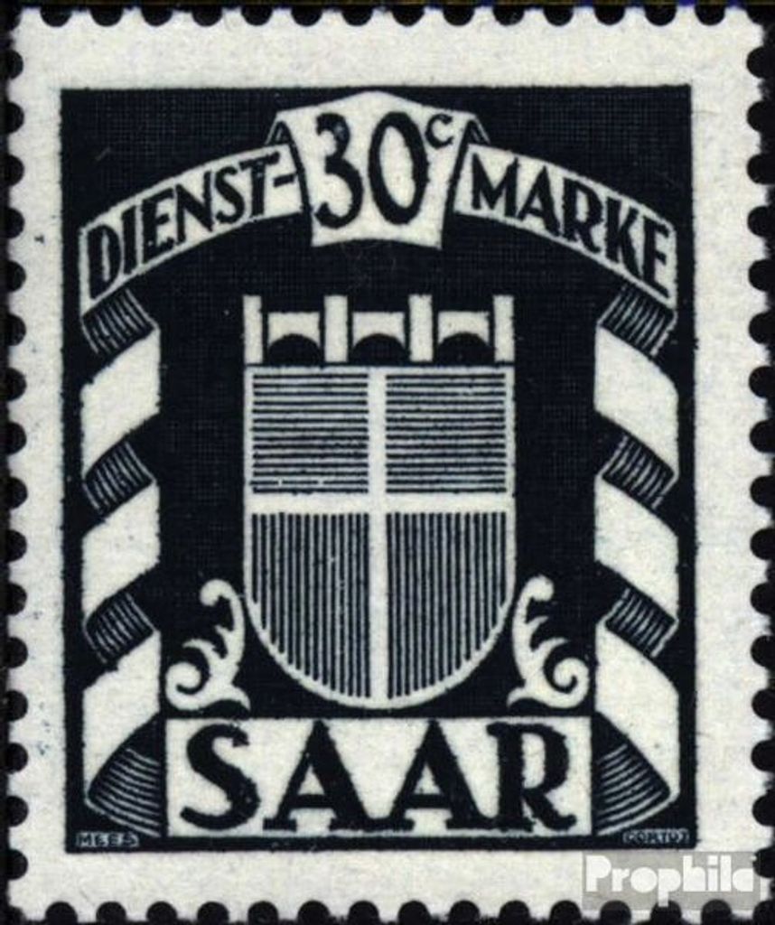 Briefmarken Saarland 1949 Mi D34 gestempelt Wappen des Saarlandes