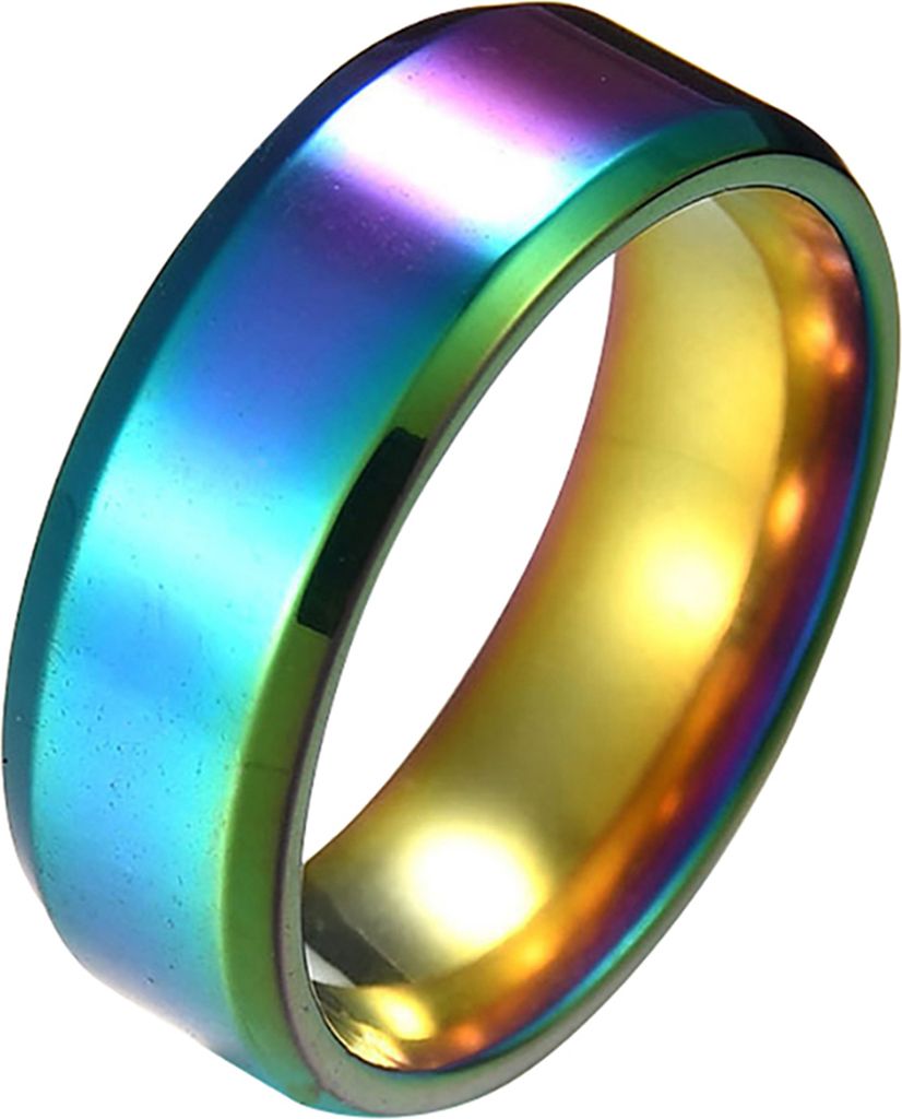 1 Stück Ring Uni Edelstahl Spiegel Leichter Fingerring für Hochzeit-Bunt,US 12