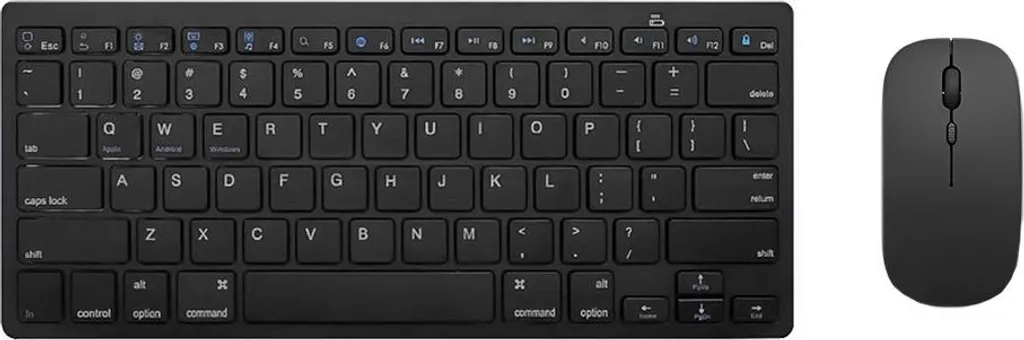 INF Set Tastiera e Mouse Bluetooth Wireless per Tablet e PC Nero - Offerta