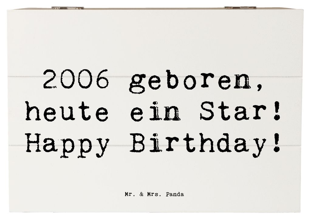 Mr. & Mrs. Panda Geschenkbox Spruch 2006 Geburtstag Star 22 x 15 cm - Weiß - Geschenk, fotobox, Box, Geburtsjahr, Persönliche Geburtstagsgeschenk...
