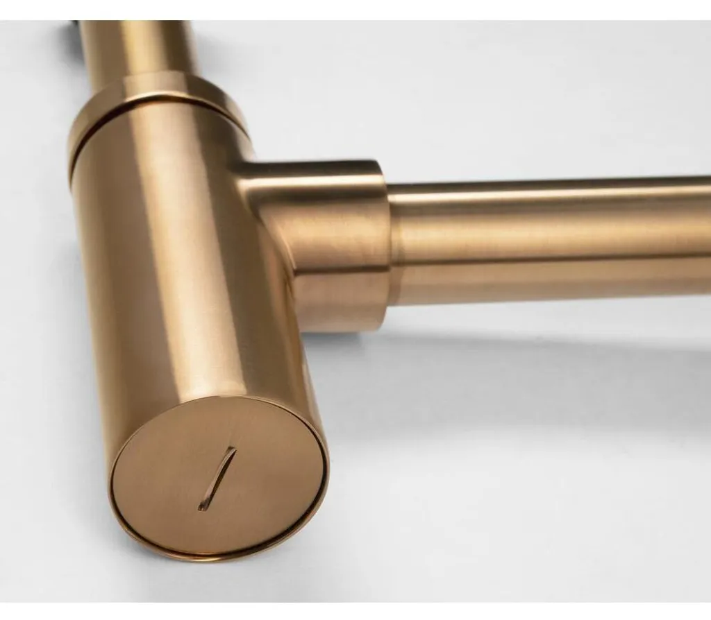 Siphon bouteille rond pour vasque cuivre mat - Accessoire de plomberie