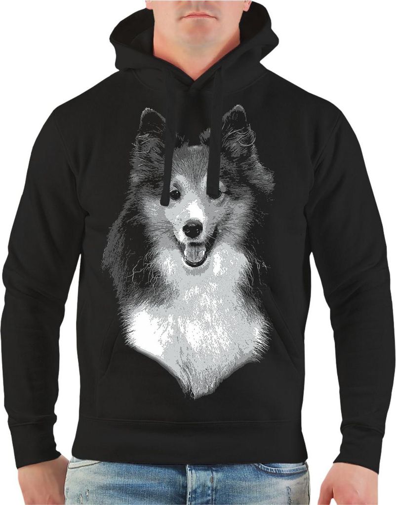Herren Kapuzenpullover Shetland Sheepdog Sheltie