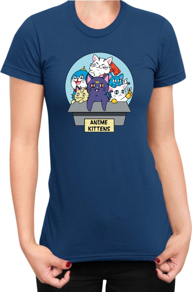 Damen T-Shirt Japan Manga Anime Comics Animation Sailor Anime Manga Moon 13, Lady XS / Dunkelblau