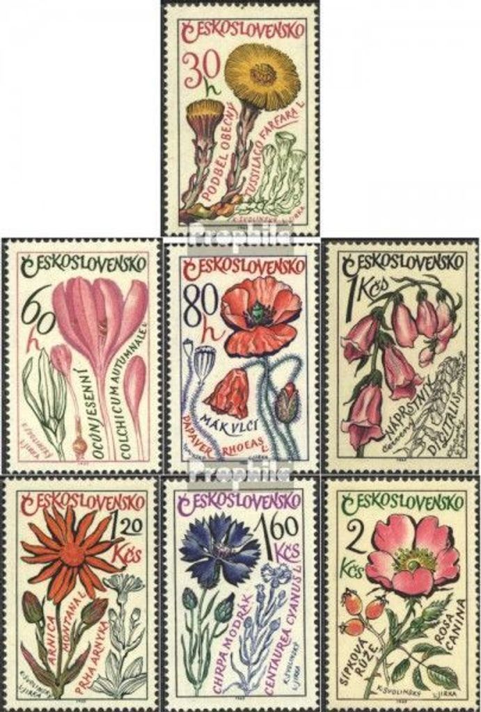 Briefmarken Tschechoslowakei 1965 Mi 1583-1589 (kompl.Ausg.) gestempelt Blumen