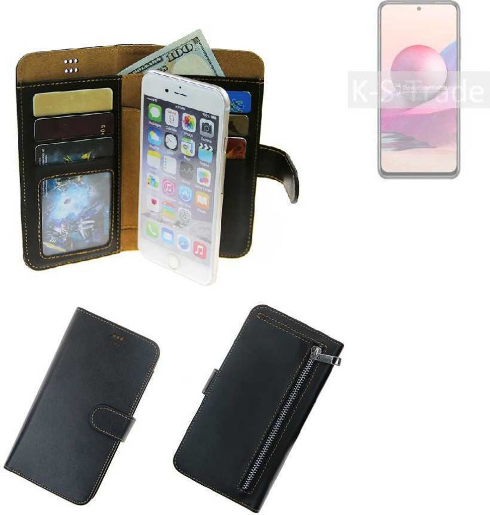 K-S-Trade Schutz Hülle kompatibel mit Xiaomi Redmi Note 10S Klapphülle Case Phone cover Slim Handytasche Handy Hülle schwarz aus Kunstleder (1 Stk)