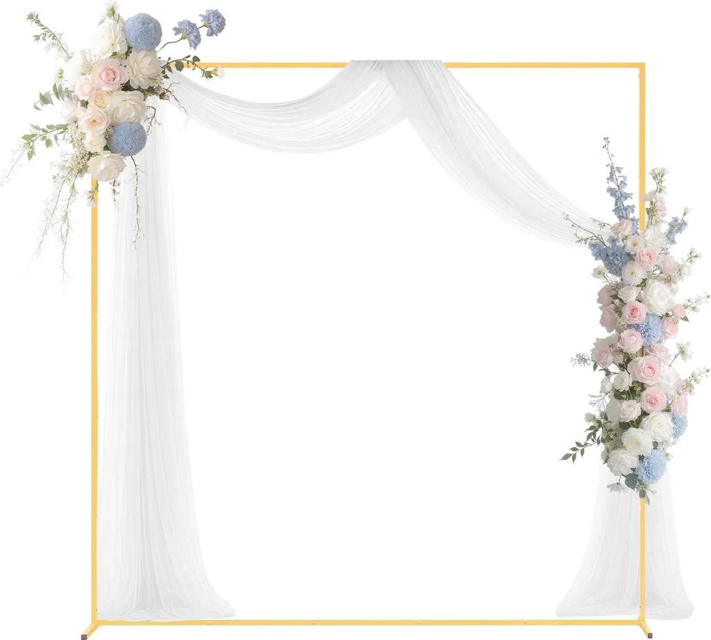 Arche décorative pour fête et anniversaire 2x2 m support doré métal