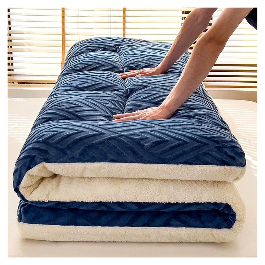 Japanische Futonmatratze, faltbar, weiches Bodenbett, Doppel- und Einzelbett-Rollmatte, tragbare Queensize-Matratze für Zuhause und unterwegs (Ora...