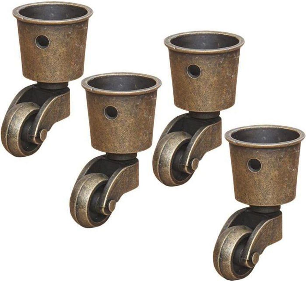Möbelrollen – Hochwertig – Massives Messing – Tragkraft 200 kg – 4er-Set – Lenkbar