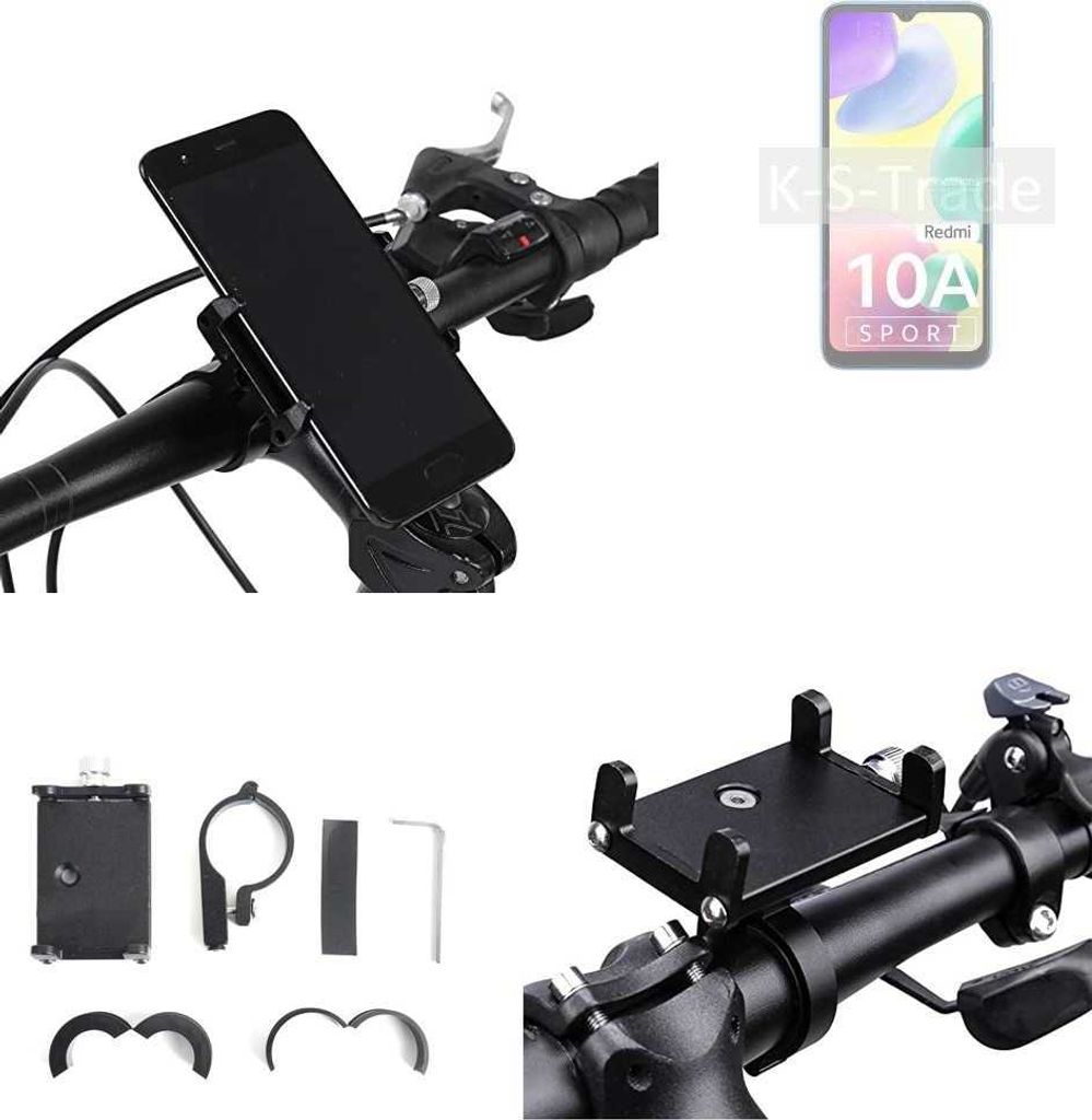 K-S-Trade Handyhalterung für das Fahrrad kompatibel mit Xiaomi Redmi 10A Sport Halter Lenkstange Fahrradhalterung Motorrad Bike Mount Befestigung