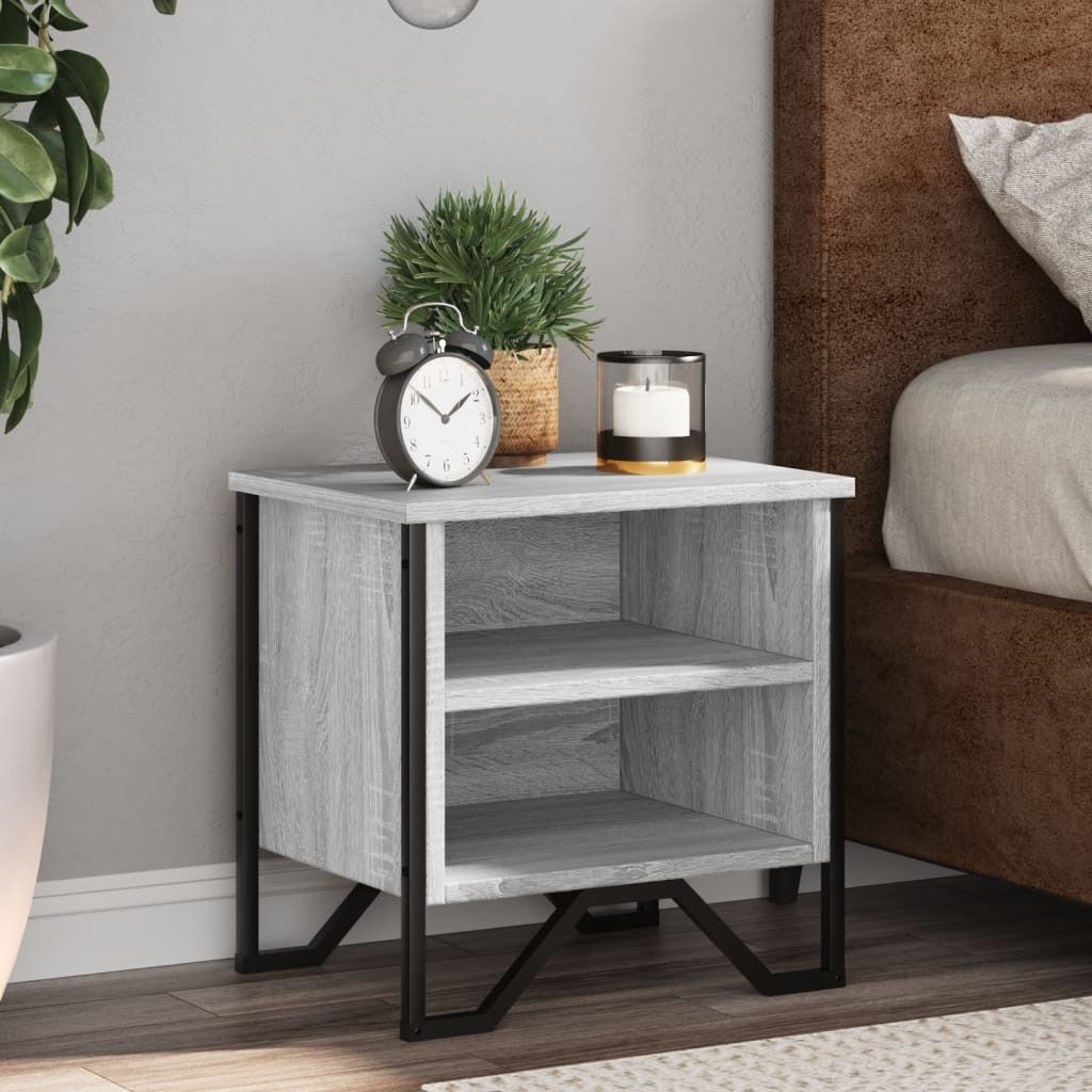 Maison Exclusive - Nachttische 2 Stk. Grau Sonoma 40x30x40 cm Holzwerkstoff