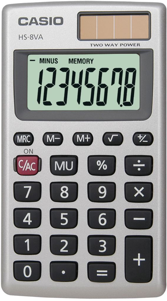 CASIO HS 8 VA Kapesní kalkulačka, 8-mi místný displej, Obrázek produktu 