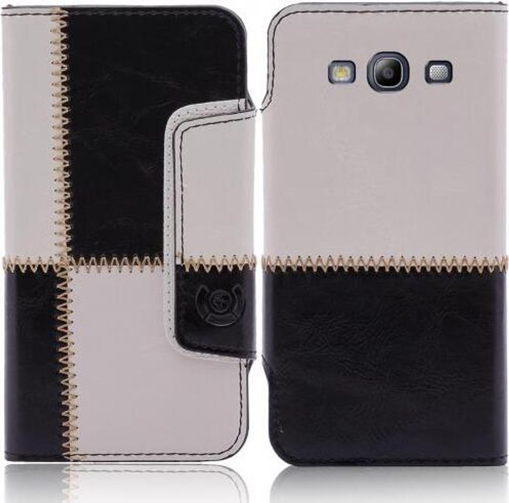 Samsung Galaxy S3 (i9300) numia Bookstyle Nahtmuster Schwarz-Weiss