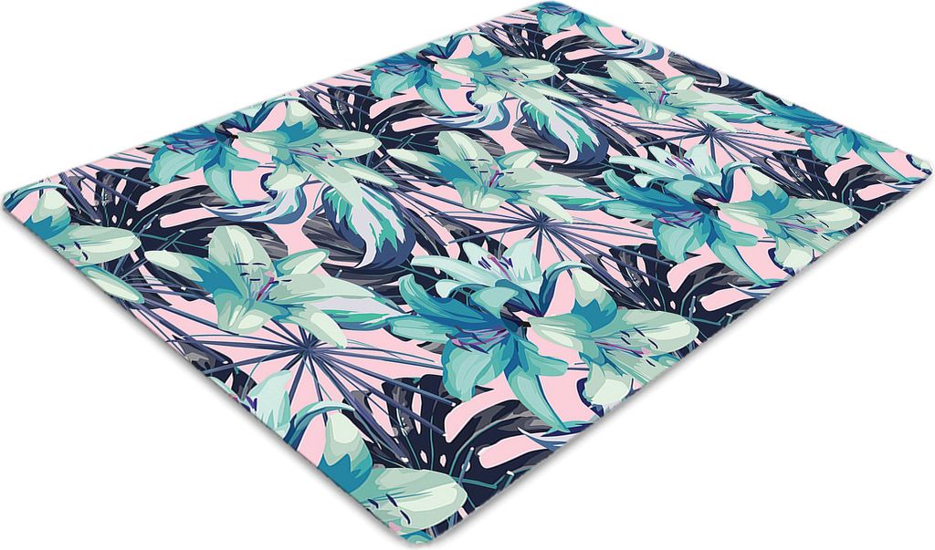 Stuhlunterlage Bürostuhlunterlage 120 cm x 90 cm Bodenmatte Bürostuhlunterlage - Lackierte Lilien