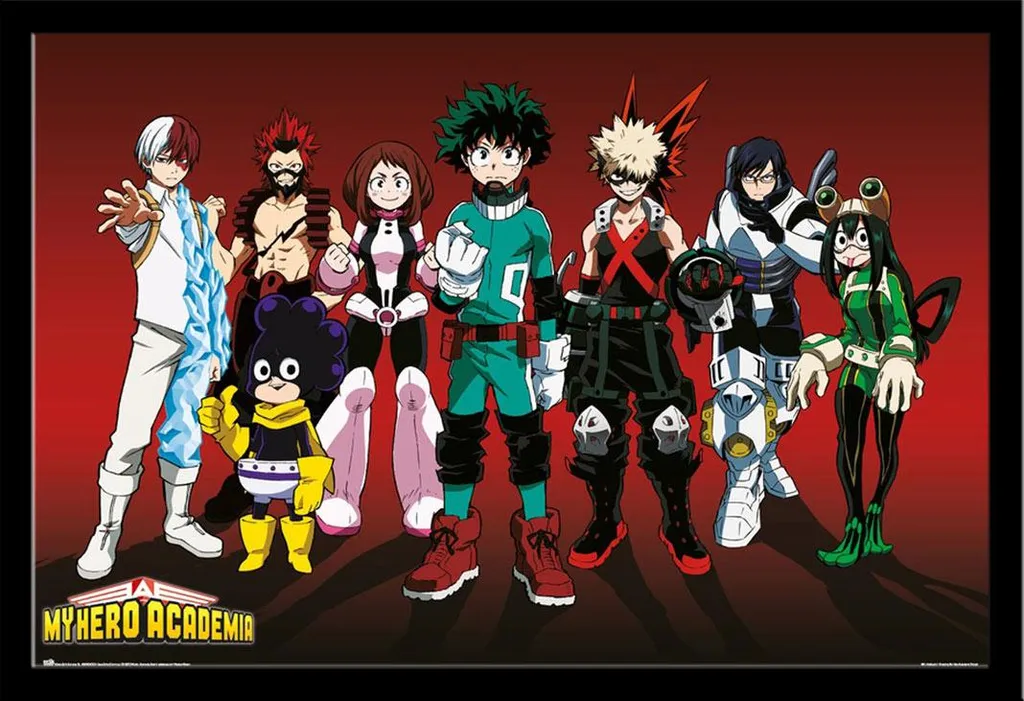 Quadro My Hero Academia 61x91,5 Cornice Shinsuke MDF Nero Vetro Acrilico