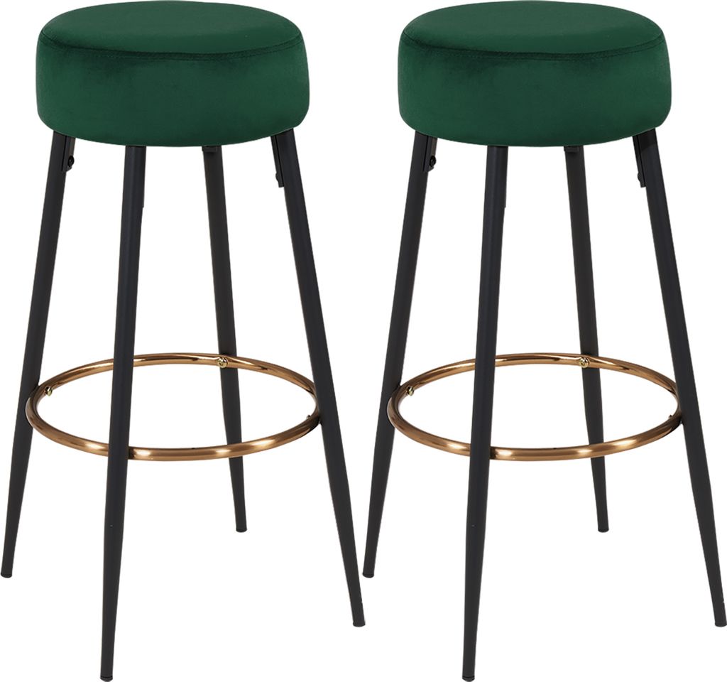 Barstoelen, set van 2. Bekleding: fluweel. Ronde metalen Productafbeelding 